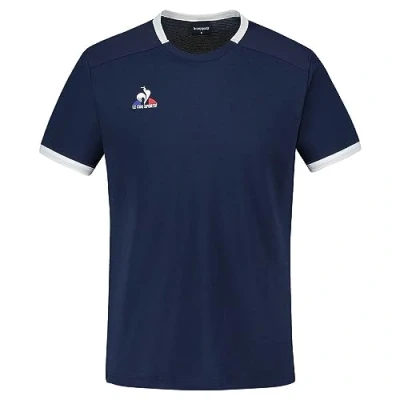 Image of Le Coq Sportif Men&#039;s Tennis Tee Ss N5 M Dress Blues/New Opti T Shirt, Optical White, S