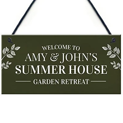 Image of RED OCEAN Personalised Summer House Garden Hanging Shed Sign Home Decor Gifts