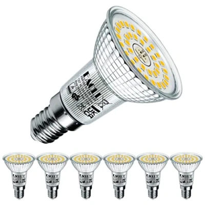 Image of EACLL E14 LED Bulbs Neutral White 6.5W Equivalent 100W R50 Halogen, 6 Pack. 770 Lumens 4000K, AC 230V No Flicker Spotlight, Wide Beam Angle 120 Spot, Non Dimmable Reflector Energy Saving Lamp