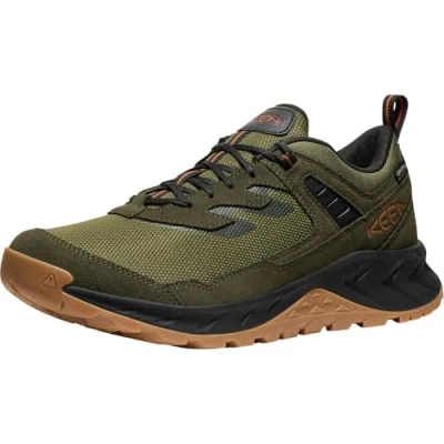 Image of KEEN Men&#039;s Hightrail Waterproof Hiking Shoes, Winter Moss/Gold Flame, 9 UK