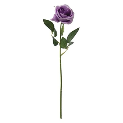Image of Best Artificial 45cm Single Rose Silk Flower Stem Wedding Home Garden Arrangement (1, Purple)