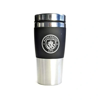 Image of Manchester City FC Travel Mug Without Handle, Black/Stainless Steel, One Size