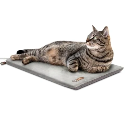 Image of K&amp;H Pet PRODUCTS Thermo Kitty Mat Heated Bed Gray 12.5 X 25 Inches