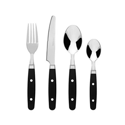 Image of Bon Henley 16 Piece Stainless Steel Cutlery Set Black