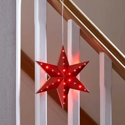 Image of Xmas Decoration Battery LED Lights RED Shooting Star Bauble Outdoor Timer