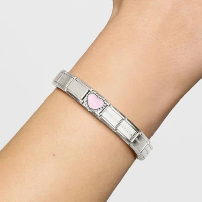 Image of Nomination Pink Raised Heart Charm