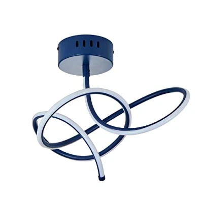 Image of LITECRAFT Glow Whirly Ceiling Light LED Semi Flush Mount Fitting (Blue)