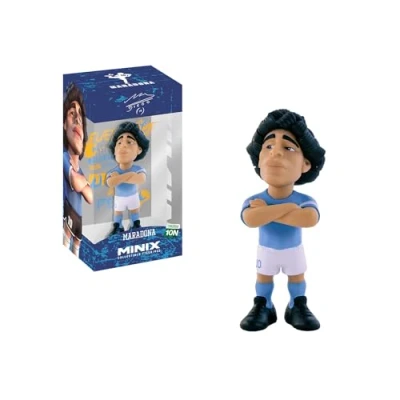 Image of MINIX DIEGO ARMANDO MARADONA Number 10 Blue shirt Figure Statue Original Football Stars Series 10N Height 11cm