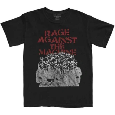 Image of Rock Off officially licensed products Rage Against The Machine Crowd Masks T Shirt XXL Black