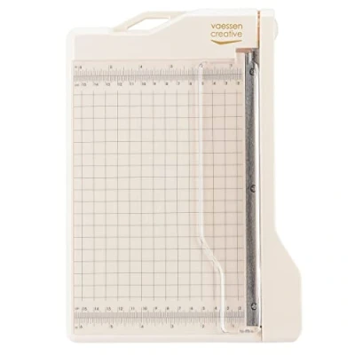 Image of Guillotine Paper Cutter, 6 x 8.5 inches, White/Pink