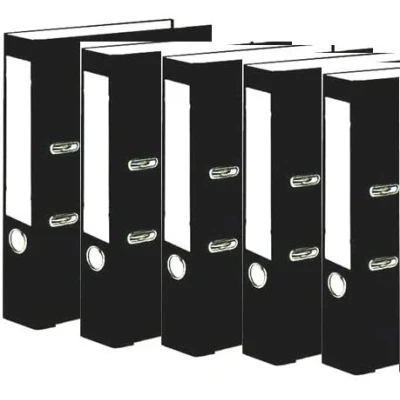 Image of Very Strong Premium Quality Linen Lever Arch Files A4 Heavy Duty by Nobel (Black, 5 Files)