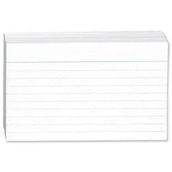 Image of 1 x Office Record Cards Ruled Both Sides 5 3in White [Pack 100] + A Free Pen