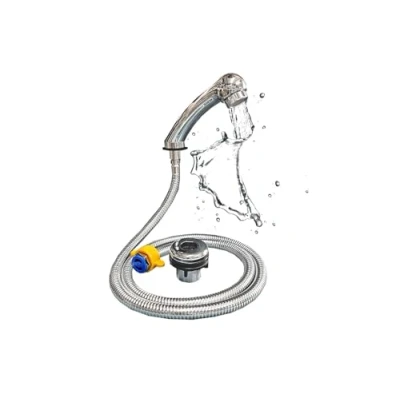 Image of CHROME SALON SHOWER HEAD WITH MALE FITTING AND SPRAY Free Holder