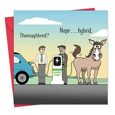 Image of Twizler Funny Card with Hybrid Horse Blank Birthday for Men or Women Happy Her Him Dad Husband Mum Wife Anniversary