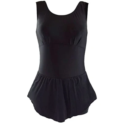 Image of Splash About Ladies Swimming Costume with Skirt and Inbuilt Incontinence Protection, Black, L