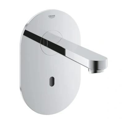 Image of GROHE Euroeco Ce Infra Red Electronic Wall Basin Tap without Mixing Device Chrome 36273000