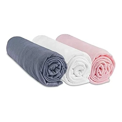 Image of Lot de 3 Draps House Coton 70 x 140 cm Grey White Rose