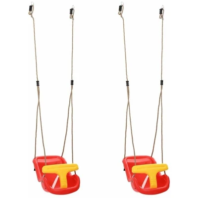 Image of vidaXL Baby Swings with Safety Belts &amp; Adjustable Ropes Plastic