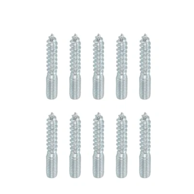 Image of M8 (8mm) X 60mm Wood to Metal Screw Dowels Hanger Double Headed Bolts Dowel For Woodworking Connector Joining Furniture Legs Professional Carpenters DIY and Craft Projects Pack of 10