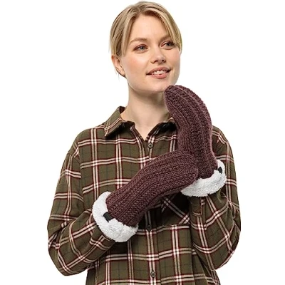 Image of Jack Wolfskin Women&#039;s Highloft Knit Mitten W Glove, Boysenberry, M