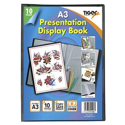 Image of A3 Display Book Black Cover with 10 Pockets