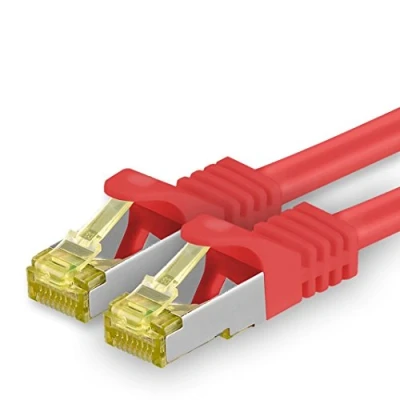 Image of 1aTTack.de 1 X 15 M Cat 7 Ethernet Cable High Speed Gigabit RJ45 LAN Patch Cord with 10Gbps 600Mhz/s SFTP PIMF LSZH Red