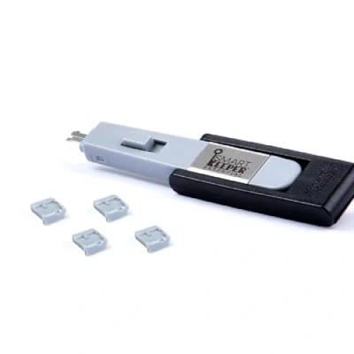Image of SmartKeeper Essential / 4 x Mini USB B Port Blockers + Key/Grey