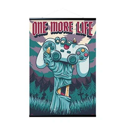 Image of Grupo Erik Magnetic Wall Hanger + Poster, Gamer ONE More Life, Hanging Set