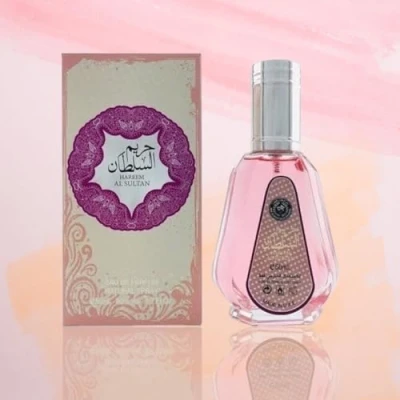 Image of Hareem Al Sultan 50ml Perfume Spray A flowery and fruity Gourmand fragrance for women men.Hafsa Arabian Fragrances Ltd