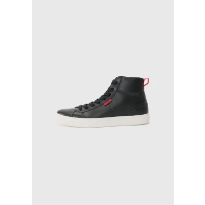 Image of HUGO Mens Morrie Hito High top Trainers in Faux Leather Size 11 Black