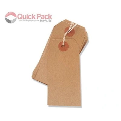 Image of 1000 Pack 54 x 29mm Brown Buff Strung Tags 977295