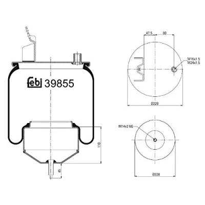 Image of 20427802, 20456158, 20527732, 20531988, 20582212 Boot, air suspension FEBI BILSTEIN 39855 Rear Axle Left, Right