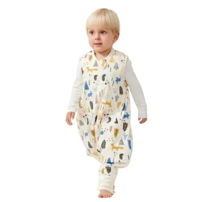Image of Duomiaomiao Baby Sleeping Bag 2.5 TOG, 100% Cotton with Legs Warm Feet 3 4 Years, Panda