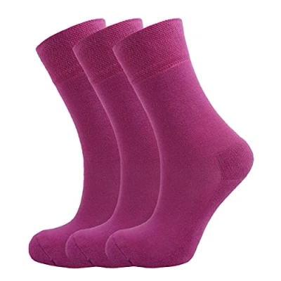 Image of Green Bear Unisex Bamboo Pink Colour Socks 6 8 Cushioned Sole Soft &amp; Antibacterial 3 Pack