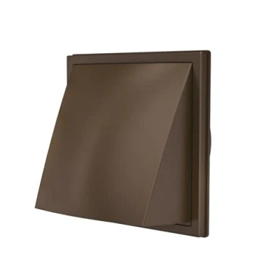 Image of Brown Wall Outlet Duct Cowl 100mm Hose Flap/Air Vent Grille with Flap.
