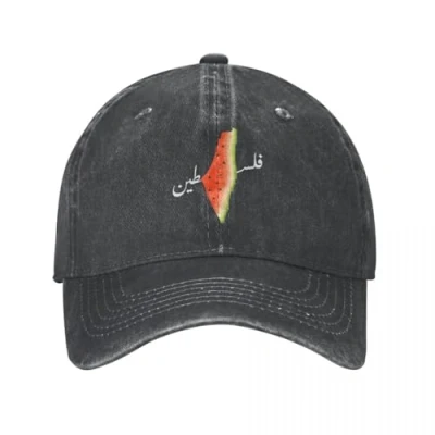 Image of WVVCXCC Unisex and Fashionable Vintage Watermelon Palestine Baseball Cap for Men Women Distressed Denim Washed Snapback Hat Adjustable Fit Caps Sports Outdoor Gifts