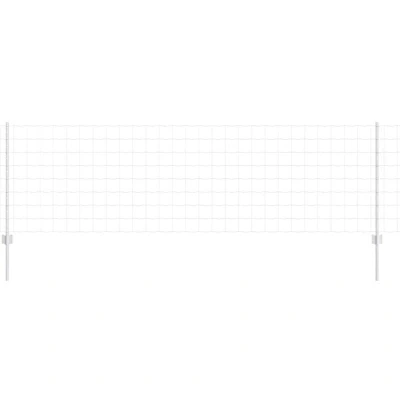 Image of vidaXL Euro Fence with 5 U Posts Silver 0,8x10 m Steel