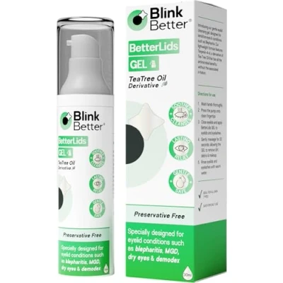Image of BlinkBetter Eyelid Cleansing Gel Gentle Cleanser with Tea Tree Oil derivative and Silk Amino Acids Soothes &amp; Relieves Blepharitis, Dry Eye Itchy Eyelids Preservative Free 30ml