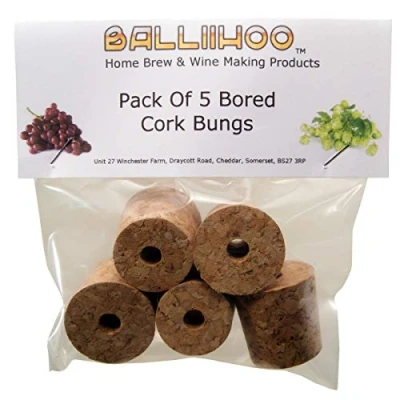 Image of Bored Cork Bungs To Fit Standard 1 Gallon Demijohn Pack Of 5