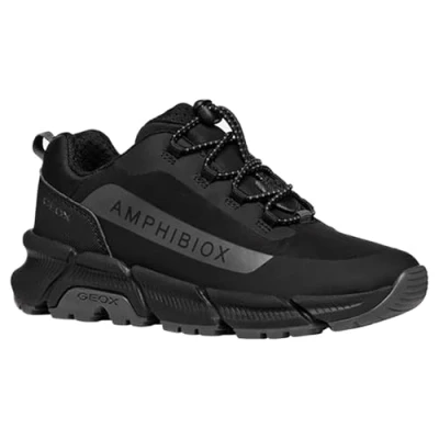 Image of Geox J FLEXYPER Plus BOY Sneaker, Black/White, 0.5 UK
