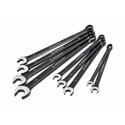 Image of Crescent CCWS9BM X10 Long Pattern Combination Spanner Set, Metric, 9Pcs , Black