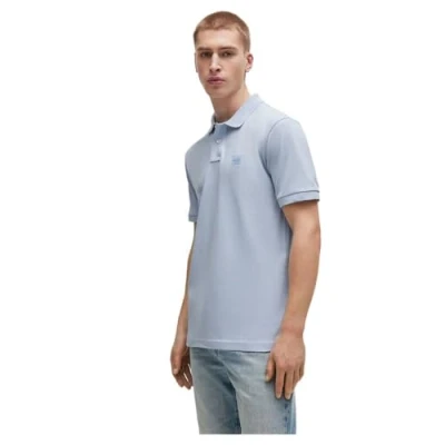 Image of BOSS Mens Passenger Stretch Cotton Slim fit Polo Shirt with Logo Patch