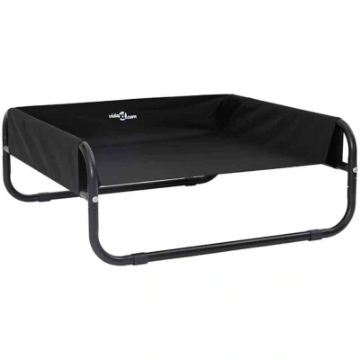 Image of vidaXL Elevated Dog Bed Black ML Oxford Fabric and Steel