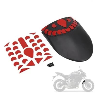 Image of Compatible with Yamaha MT 07 Tracer 700 Motorcycle Front Fender Extension Mudguard Extender ABS Motorbike Wheel Hugger Black Accessories, Self Adhesive, Anti dropout