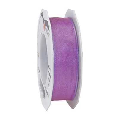 Image of Präsent Four Seasons Organza Wired Edge Ribbon Lilac 25 mm Width, m Length