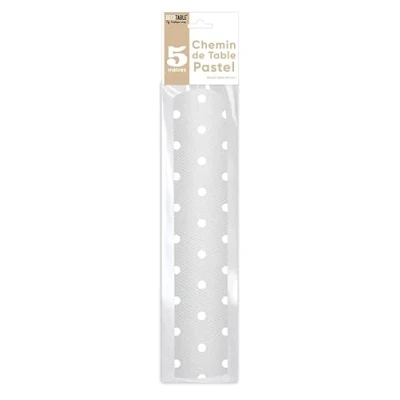 Image of Table Runner Intissse Polka Dots 5 m White