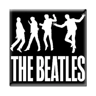 Image of Beatles Leap (black &amp; white) steel fridge magnet (ro)