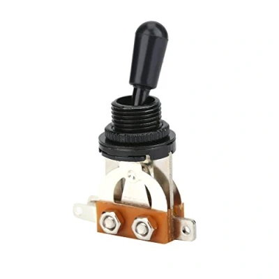 Image of Guitar 3 Way Switch, 1 PCS Toggle Switch Metal Pickup Selector with Black Tip Replacement Part for LP Style Electric (Black)