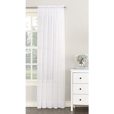 Image of NetCurtainsUK Single Plain Voile Net Curtain Sheer Panels Slot Top Heading (White, 140cm (55&#039;&#039;) Wide x 229cm (90&#039;&#039;) Drop) (HMPVP01)