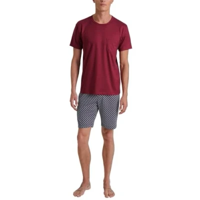 Image of CALIDA Men&#039;s Relax Imprint Pajama Set, Mars Red, 52 54